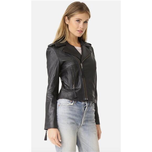 Joie Ailey Leather Moto Jacket in Sergeant Blue - Picture 5 of 16